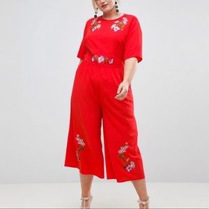 Asos plus size red jumpsuit